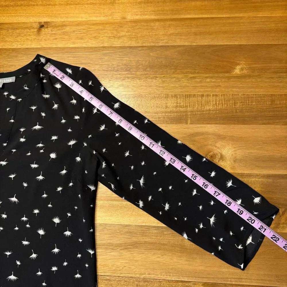 Daniel Rain Semi Sheer Blouse Quarter Sleeve V Neck Office Career Small Black - Picture 11 of 12